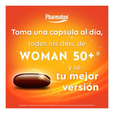 Suplemento Alimenticio para Mujer Pharmaton Woman 50+ 30 cápsulas 750 mg image number 3