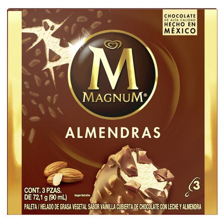 Paleta Helada Magnum Almendras Multi Pack 3X90 ml image number 1