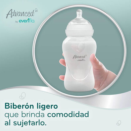 Biberón Advanced by Evenflo Bold Cuello Ancho Niña Flujo Medio 270ml 2 pack image number 5