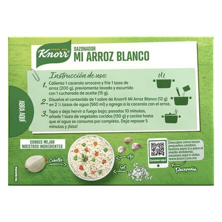 Sazonador Mi Arroz Blanco Knorr 4 Sobres de 12 g image number 2