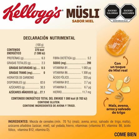 Cereal Kellogg's Müsli Sabor Miel 425 g image number 1