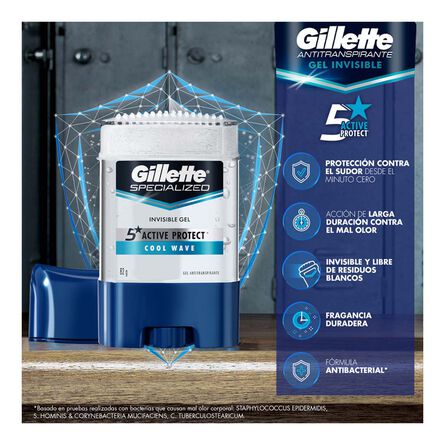 Antitranspirante Gillette Gel Cool Wave 82 g image number 1