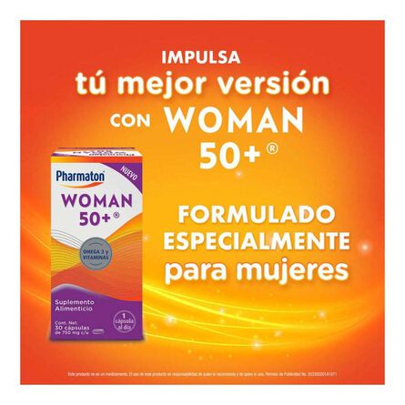 Suplemento Alimenticio para Mujer Pharmaton Woman 50+ 30 cápsulas 750 mg image number 4