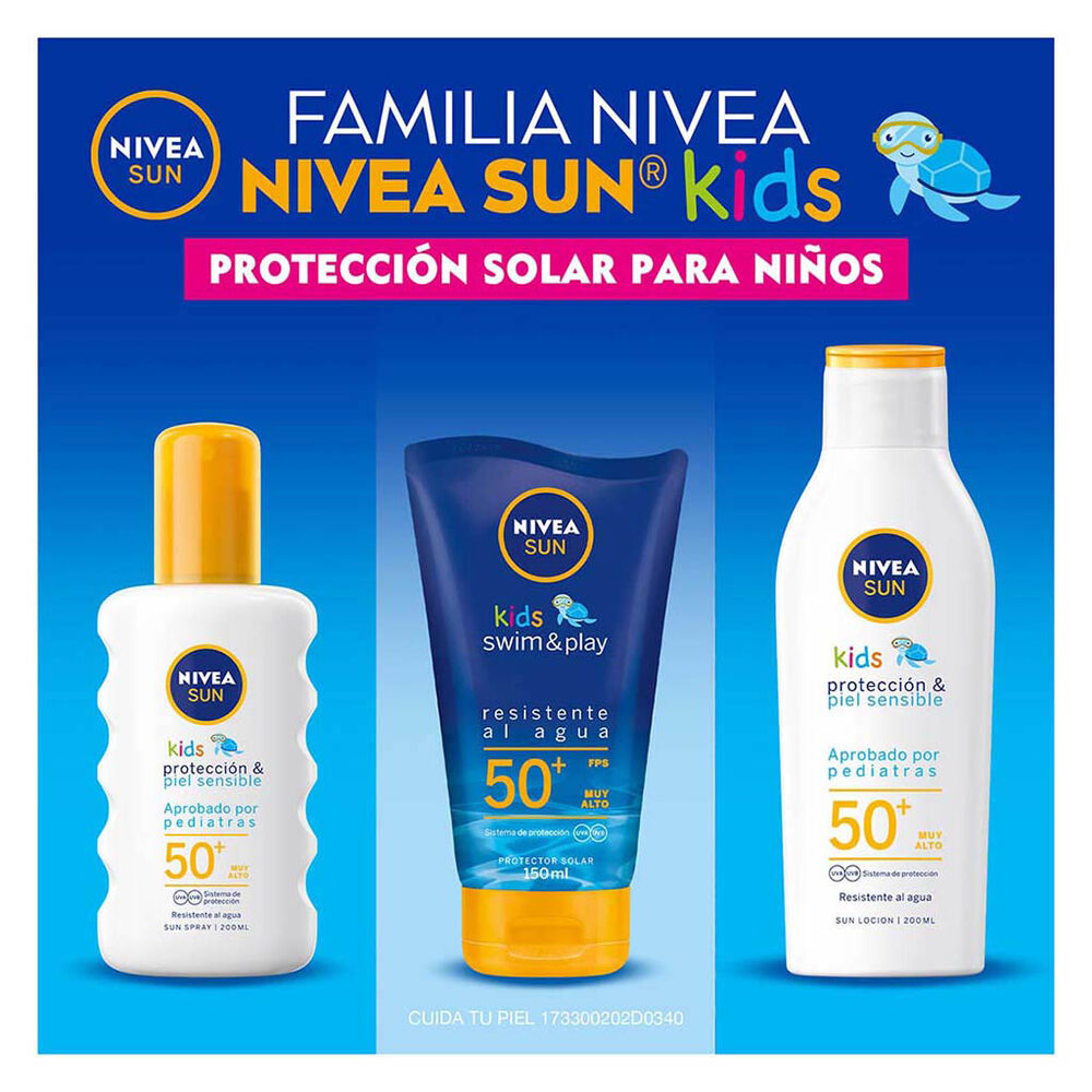 Nivea Sun Protector Solar Loción Para Niños Fps 50+ Swim & Play, 150ml image number 6