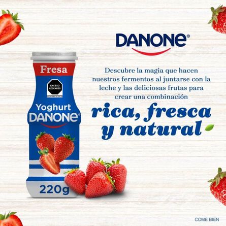 Yoghurt Danone Bebible con Fresa y Manzana 6 piezas de 220 gr c/u image number 3