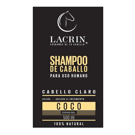 Shampoo de Caballo para Cabello Claro Lacrin Coco 500 ml image number 1