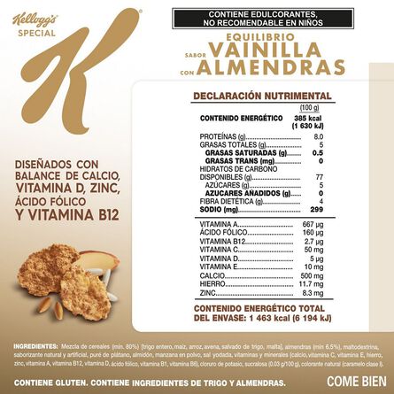 Cereal Kellogg's Special K Vainilla y Almendras Equiibrio Caja 380 Gr image number 1