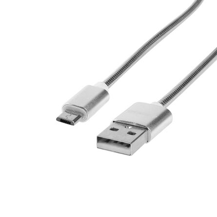 Cable Metálico USB a Micro USB Sync Ray SR-MMC37 Plata image number 1