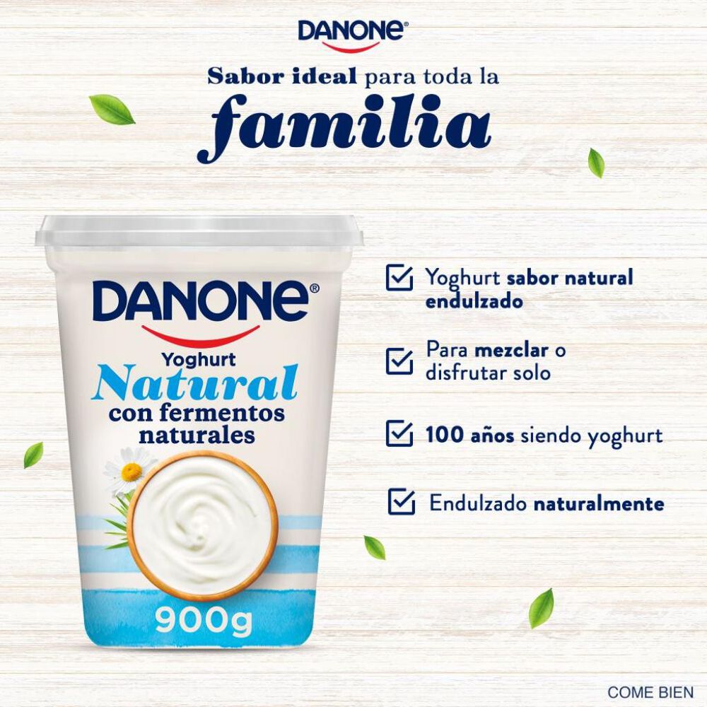 Yoghurt Danone Natural 900g image number 1