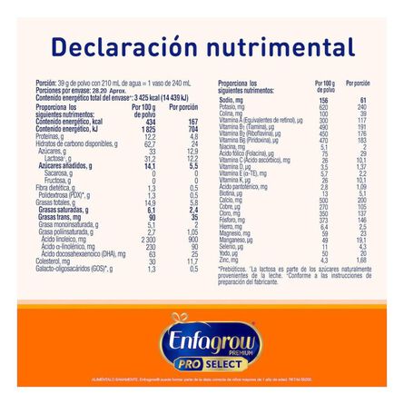 Alimento Lácteo Enfagrow Pro Select Etapa 3 a Partir de 1 Año, Caja 1.1 kg image number 6
