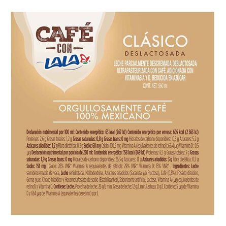 Café Con Lala Deslactosado 960 ml image number 3