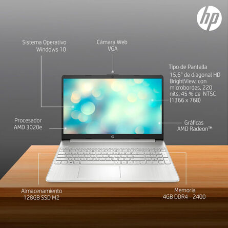 Laptop HP 15-EF1004LA AMD 4GB RAM 128GB ROM 15.6 Pulg image number 3