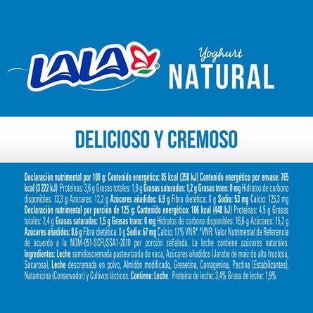 Yoghurt Lala Batido Natural 900 g image number 1