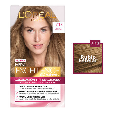 Tinte Imédia Excellence de L'Oréal Paris 7.13 Rubio Estelar image number 3