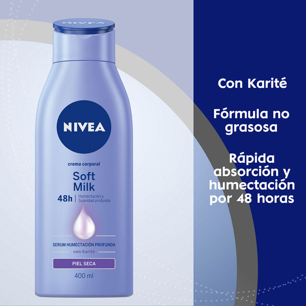 Nivea Crema Corporal Humectante Soft Milk, 400ml image number 2