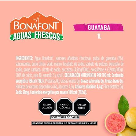 Bonafont Aguas Frescas Guayaba 1 Litro image number 7