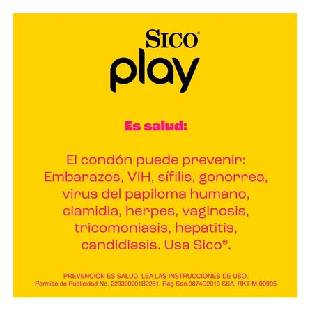 Condones Sico Play Fresa 3 piezas image number 3