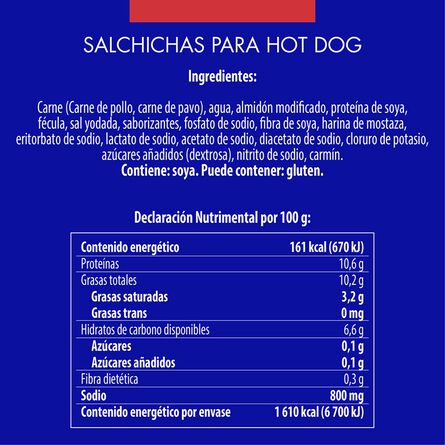Salchicha Hot Dog de Cerdo Fud 1 kg image number 1