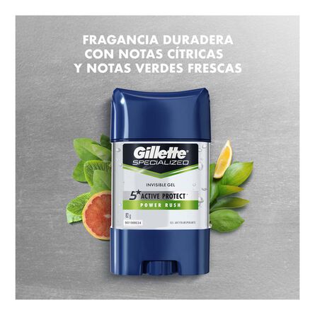 Antitranspirante Gillette Gel Power Rush 82 g image number 7