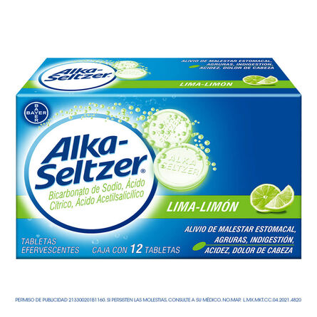 Antiácido Alka-Seltzer Sabor Lima-Limón 12 Tabletas Efervescentes&nbsp; image number 7