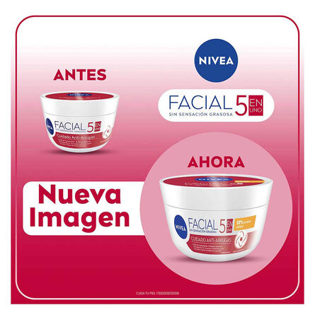 Nivea Crema Facial Hidratante Antiedad 5 en 1 Cuidado Anti Arrugas 375 ml image number 3