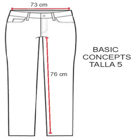 Jeans de Dama Basic Concepts Junior Talla 5 Doble Stone image number 3
