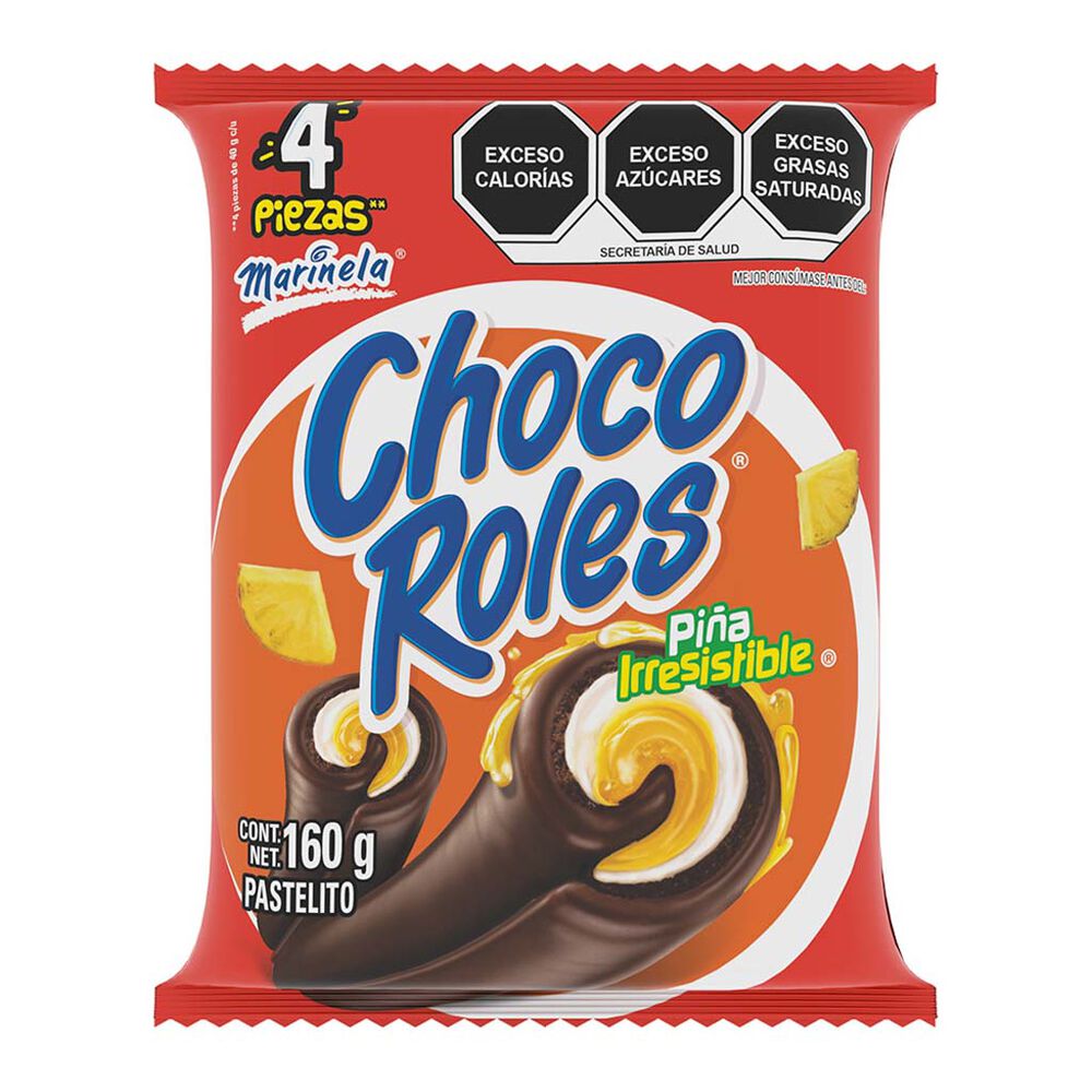 Mini Choco Roles Marinela Piña Irresistible 4 Piezas image number 0