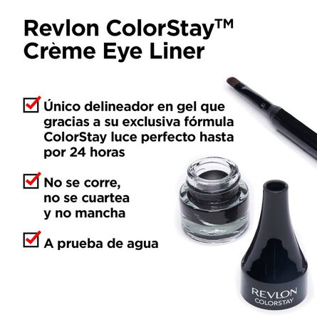 Delineador Para Ojos Revlon Colorstay 24 HR Creme Gel Eye Liner Tono 001 Black 2.3 Gr image number 3