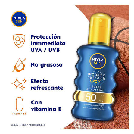 Protector Solar Corporal Nivea Sun Protect & Refresh Sport FPS 50+ 200 ml image number 2