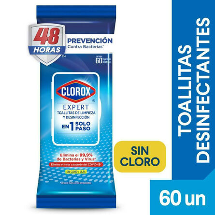 Toallitas Desinfectantes Clorox Expert Fresco 60 Unidades image number 1