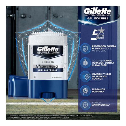 Antitranspirante Gillette Antibacterial 82 g image number 4