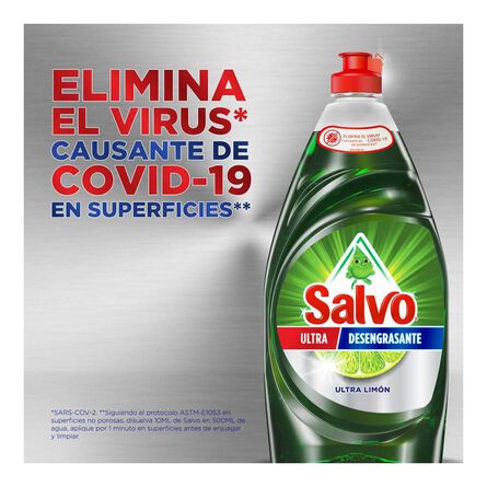 Salvo Detergente Líquido Lavatrastes Ultra Limón 640 ml image number 5