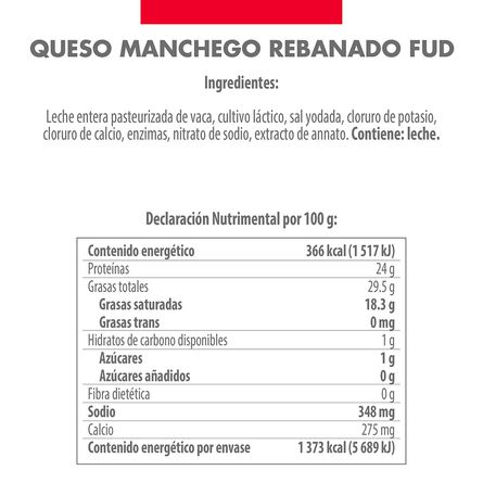Queso Manchego Rebanado Fud 2 Pack 375 Gr image number 1