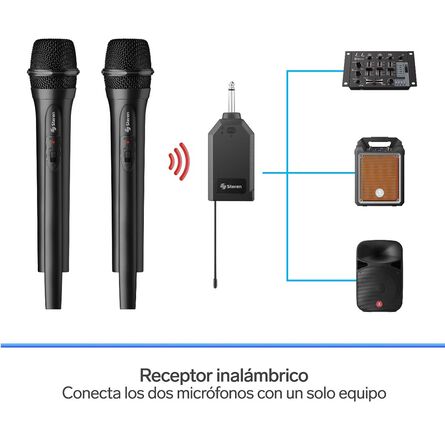 Sistema de micrófonos Steren MIC-288 Inalámbricos VHF image number 2