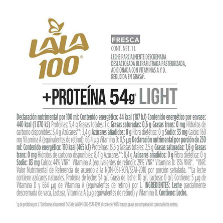 Leche Fresca Lala 100 Sin Lactosa Proteína Light 1 lt image number 3