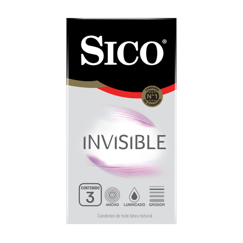 Condones Sico Invisible 3 piezas image number 0
