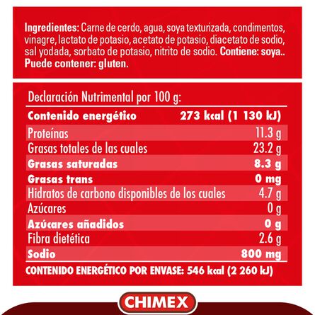 Chorizo Casero Chimex 200 Gr image number 1