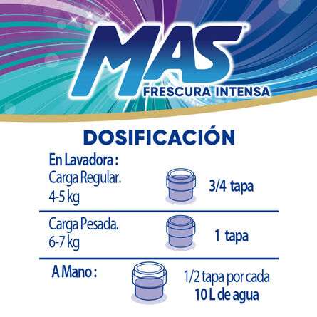 Detergente líquido Mas Cuidado y frescura 4.65Lt image number 4