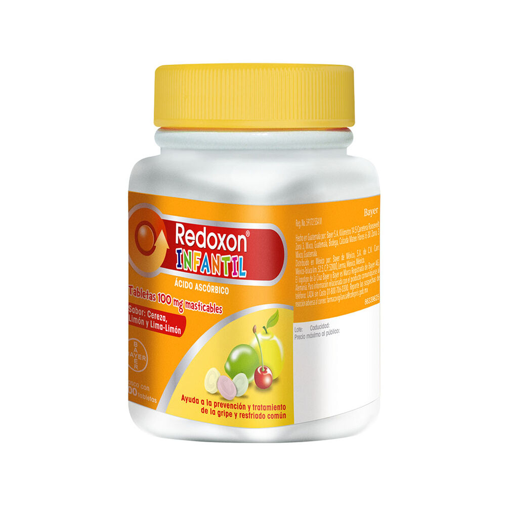 Redoxon Infantil Vitamina C Sabor Cereza, Limón y Lima-Limón 100 Tabletas Masticables image number 3