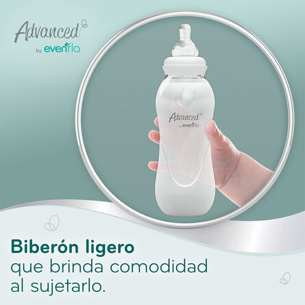 Biberón Advanced by Evenflo Light Cuello Estándar Niña Flujo Medio 240ml 2 pack image number 3