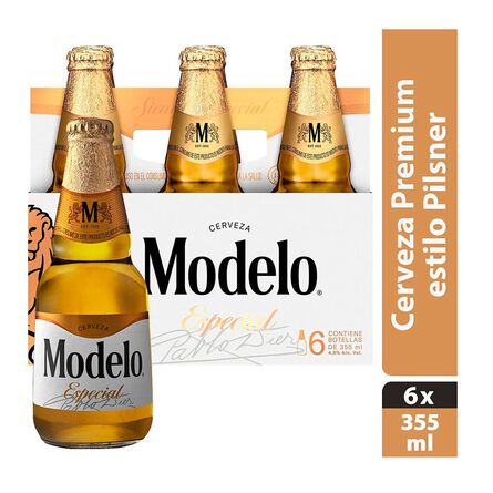Cerveza Clara Modelo Especial 6 Pack 355 ml image number 2