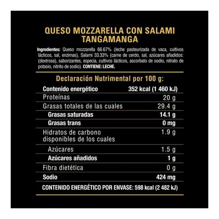 Salami Con Mozzarella Tangamanga Pz 0.1 image number 1
