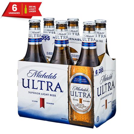 Cerveza Ultra Clara Michelob 6 Pack en Botella de 355ml image number 1