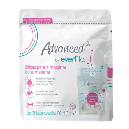 Bolsas almacenadoras para leche materna Advanced by Evenflo, 25 piezas
