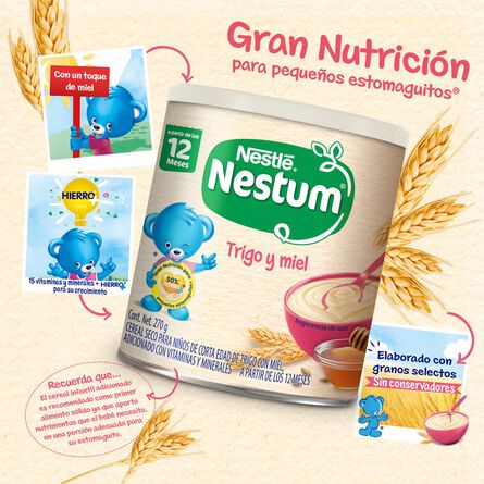 Cereal Infantil Nestlé Nestum Etapa 4 Trigo con Miel Lata 270g image number 4