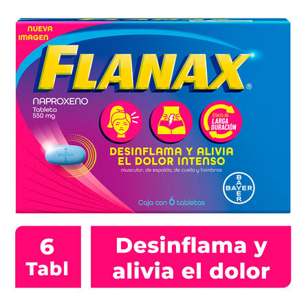 Flanax 550 mg Naproxeno 6 Tabletas image number 1