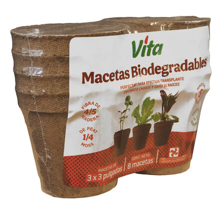 Maceta Biodegradable 8 pz image number 1