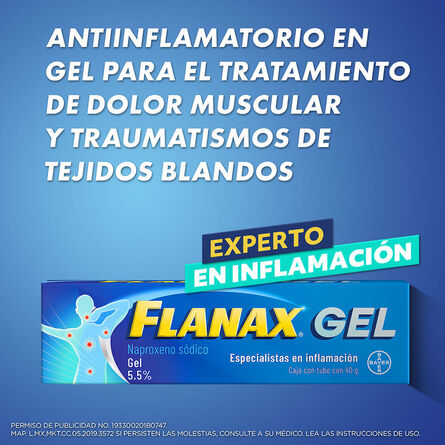 Antiinflamatorio Flanax Gel Desinflama y Alivia el Dolor Localizado 40g image number 11