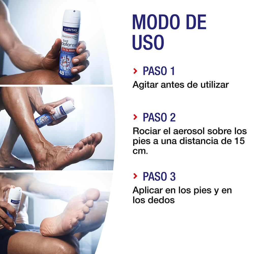 Desodorante para pies de doble protección con octenidina Curitas Foot Defense 150 ml image number 4