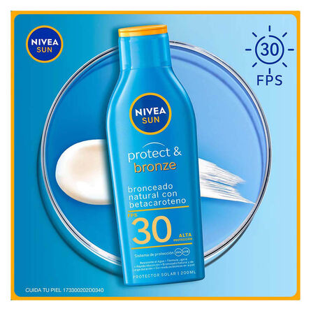 Protector Solar Corporal Nivea Sun Protect & Bronze FPS 30 200 ml image number 5
